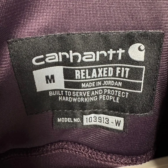 NWT. Carhartt Sherpa Full Zip Purple Sweatshirt with Ribbed Cuffs. Size M. - Picture 3 of 8